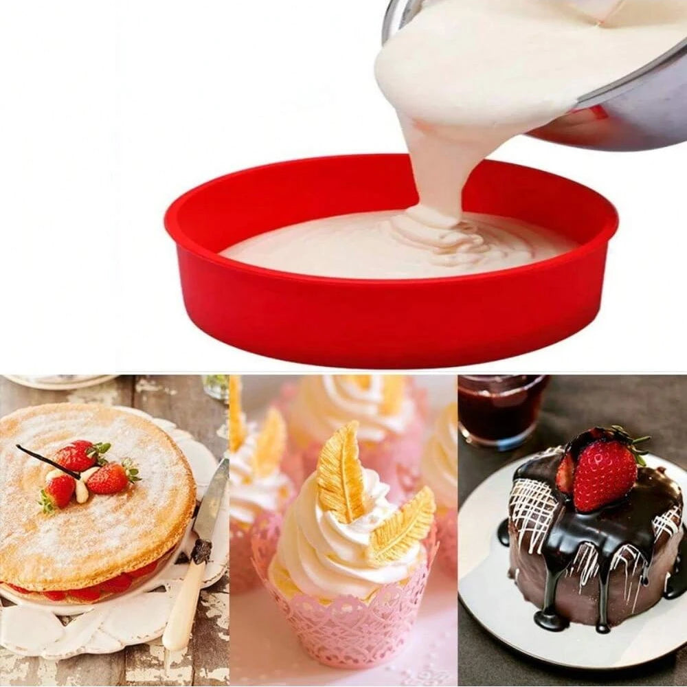 4/6/8 Inch Silicone Round Cake Mold Nonstick Baking Pan for Mousse