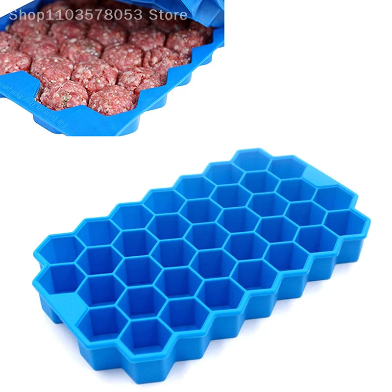 37 Grids Silicone Meatball Mold With Lid Honeycomb Rice Ball Maker