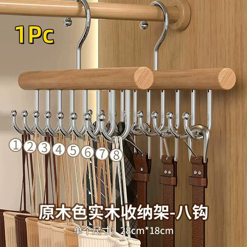 Wooden Sling Hanger Organizer with Multiple Hooks for Underwear Bras