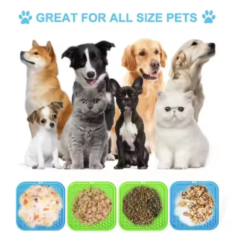 Pet Lick Silicone Mat Dogs Pet Slow Food Plate for Dog Bathing