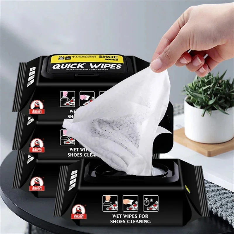 12Pcs/30Pcs Disposable Shoes Clean Wipes Portable White Shoes Cleaning
