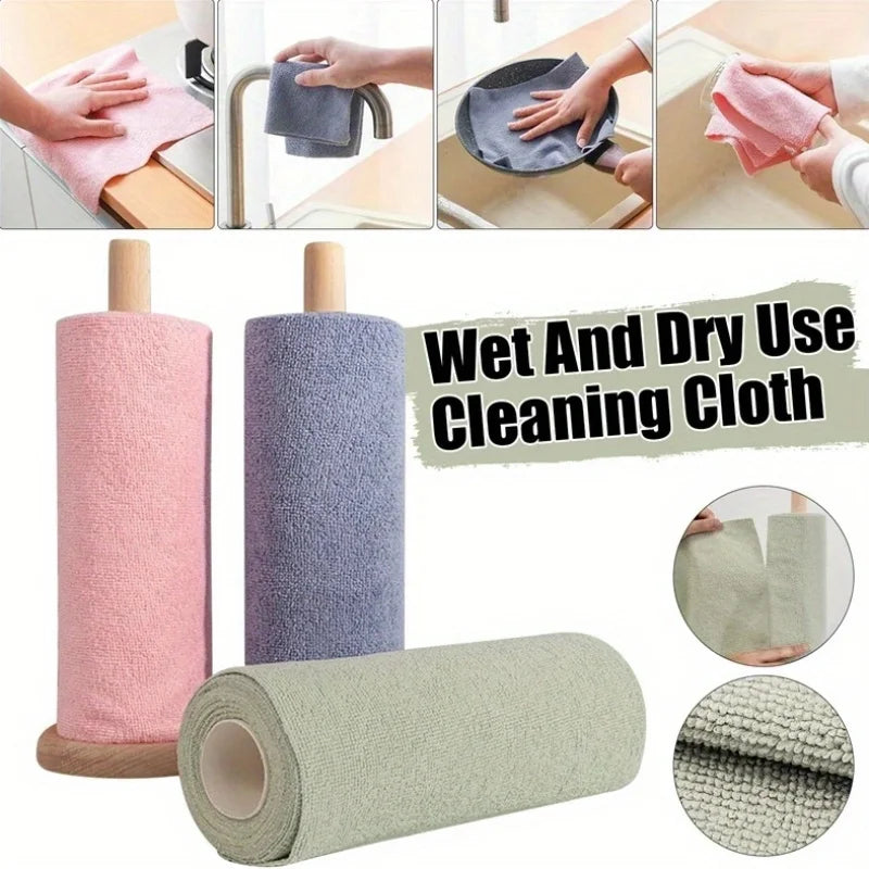 1 roll/20 reusable microfiber cleaning cloths - kitchen towels, multi