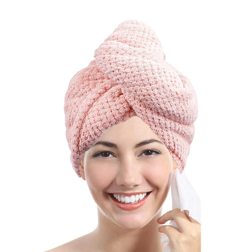 Solid color hair towel Textured dry hair cap 9.8 "X 25.5" absorbent