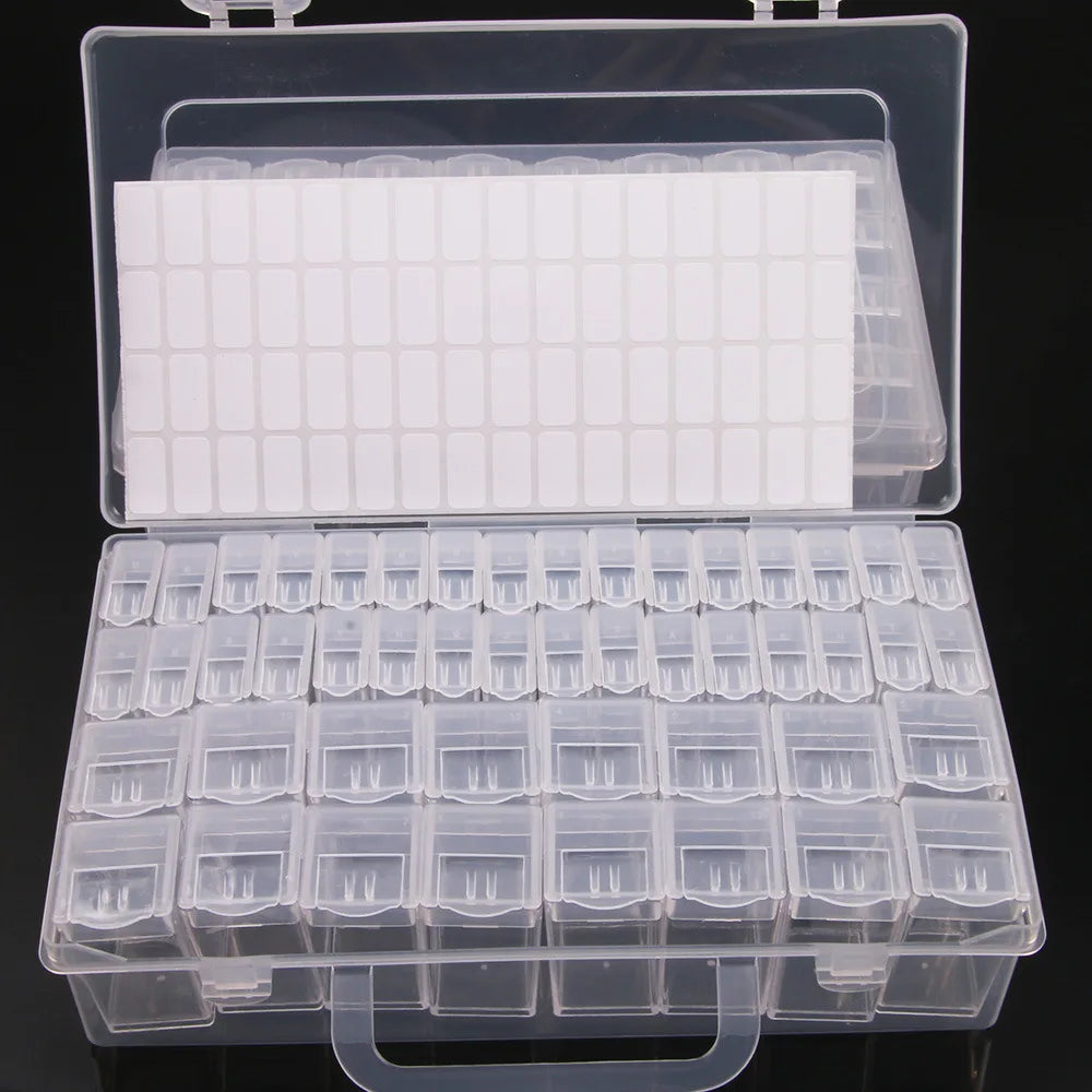 1pc 28/32/48/56/64 Slots Plastic Storage Box, DIY Diamond Painting