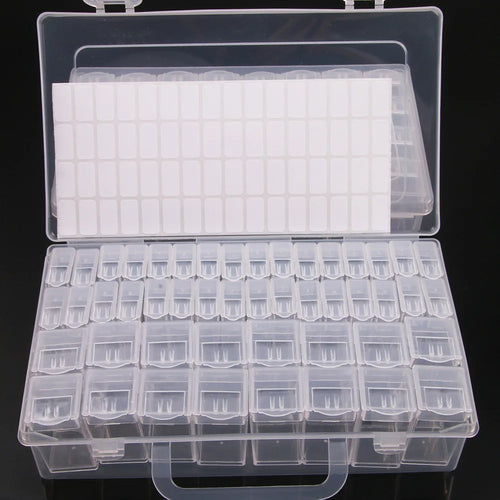 1pc 28/32/48/56/64 Slots Plastic Storage Box, DIY Diamond Painting