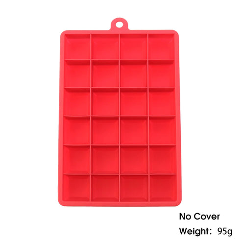 With Lid /No Lid 24-hole Silicone Ice Tray Square Box Auxiliary Food