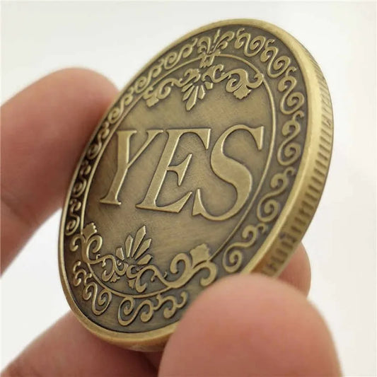 YES NO Decision Coins Magic Coin Collections Good Luck Vintage Antique