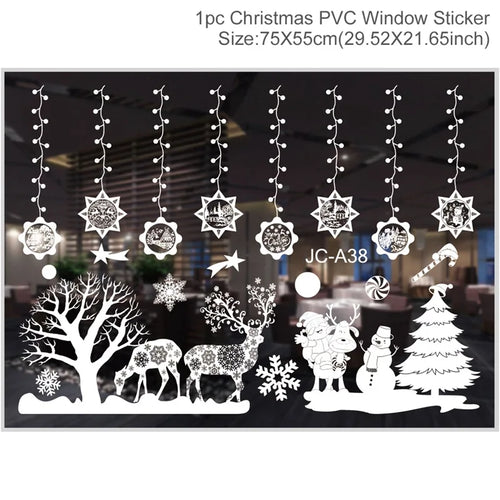 Christmas Window Stickers Merry Christmas Decorations for Home 2025