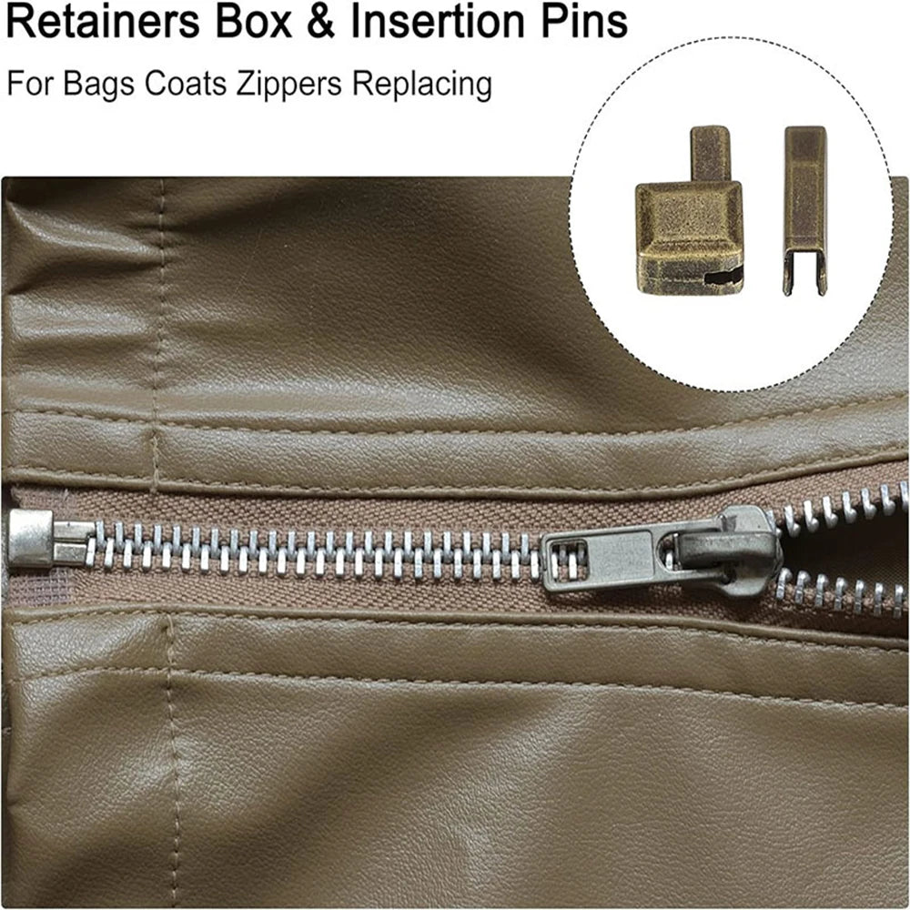 Zipper repair kit fixing box and insertion pin 3#5#8#10 for bag coat