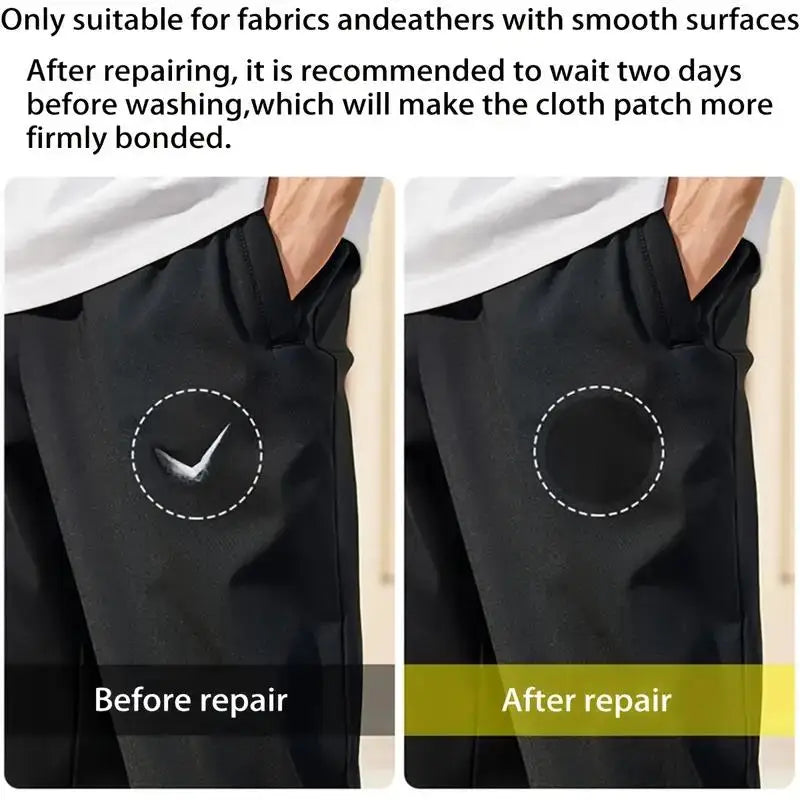 1 Set，Instant Self-Adhesive Fabric Repair Patch - Universal Black,