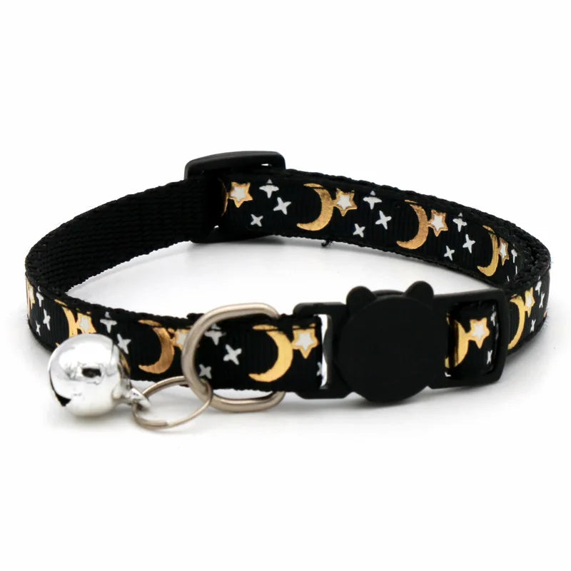 Cat Collar With Bell Cartoon Star Moon Dog Puppy Cat Kitten Collar