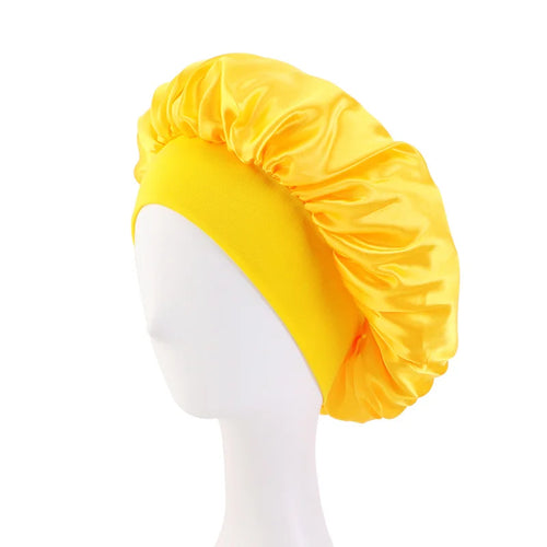 New Satin Wide Brim Nightcap Silky Bonnet Hair Wrap for Sleeping Sleep