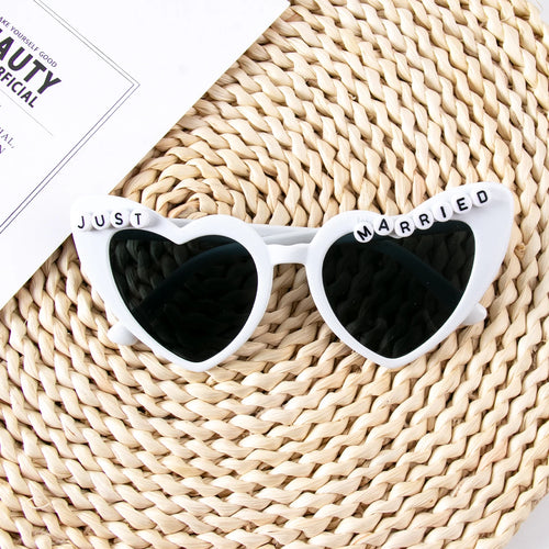 Bachelorette Party Heart Shaped Glasses Black White Pink Avocado Green