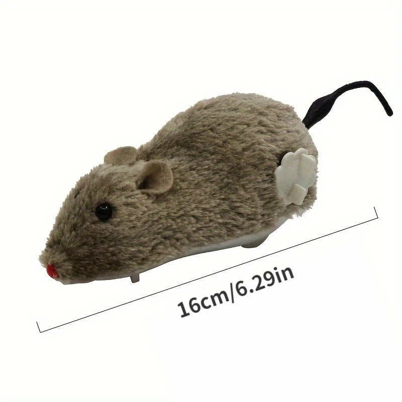 1/5pcs Fun and Interactive Plush Wind-Up Mouse Toy for Cats Dogs and