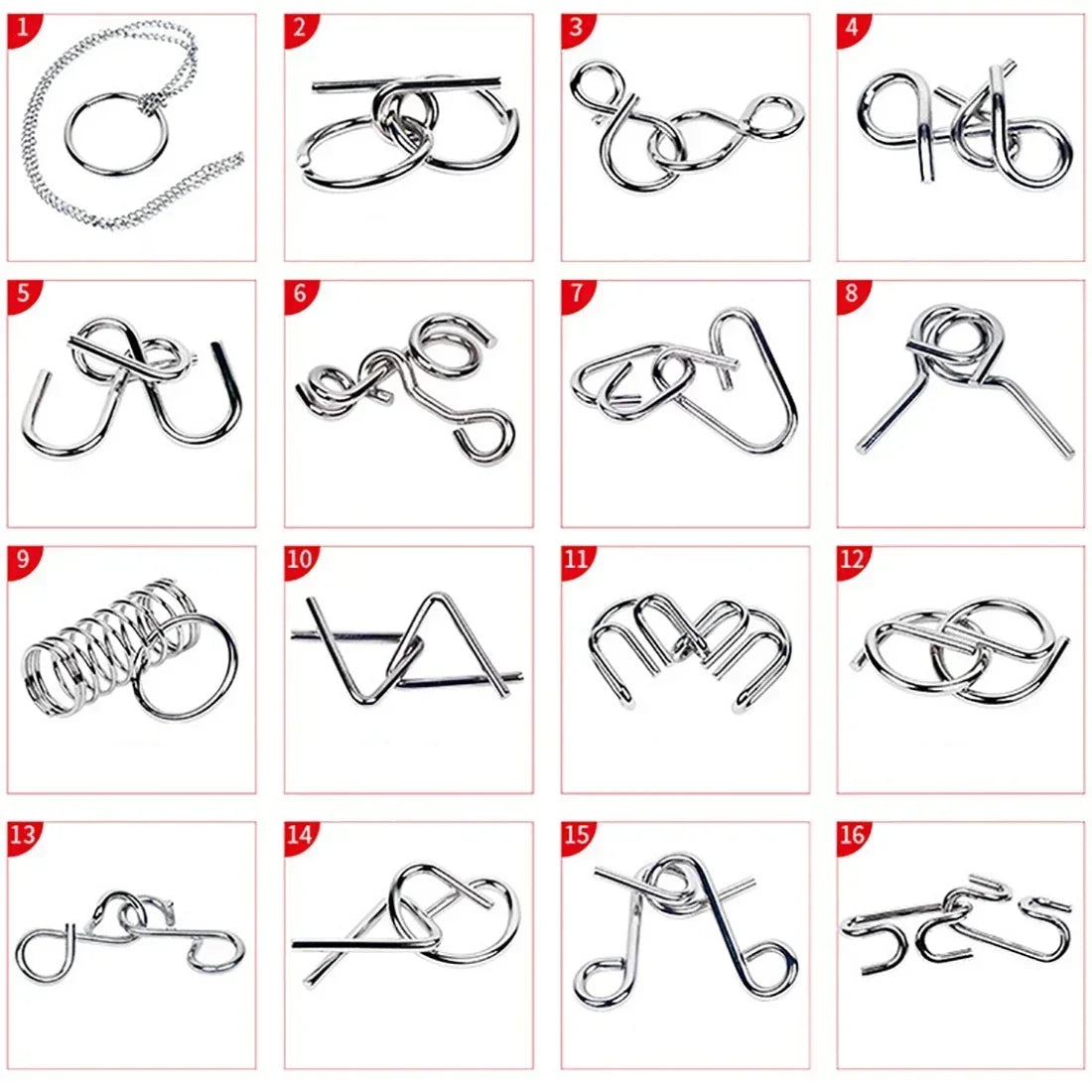 Fun Metal Chinese Ring Puzzle Intelligent Brain Teaser IQ Logic Game