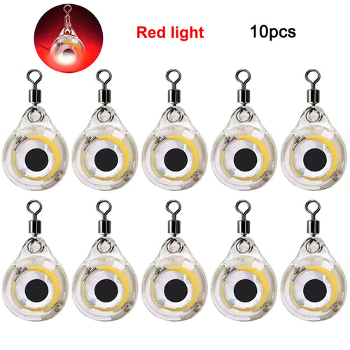 10pcs LED Attracting Fish Light Mini Deep Drop Underwater Eye Shape