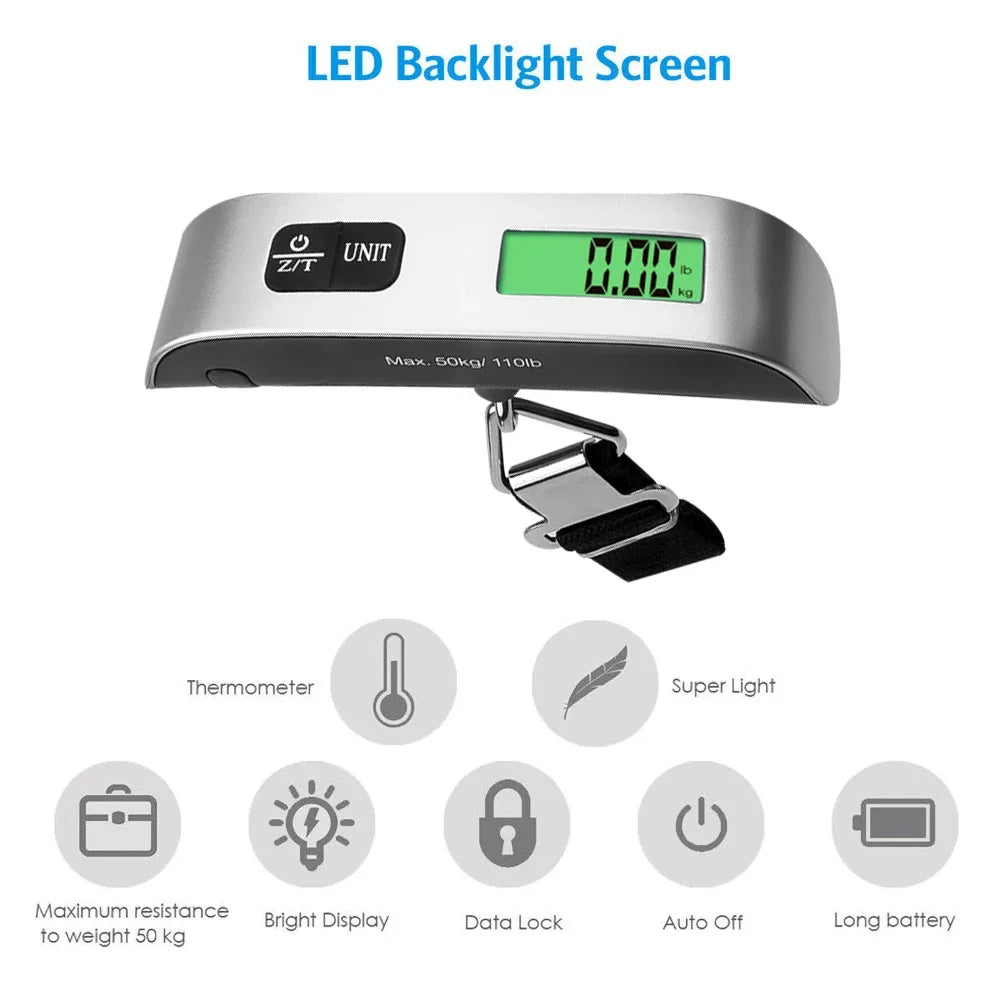 Portable Hook Scale Digital LCD Weight Scale 110lb/50kg Electronic