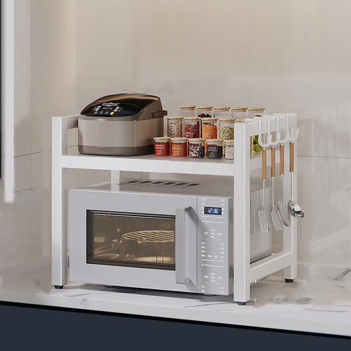 Microwave Oven Rack Adjustable Kitchen Microwave Stand with Cutting