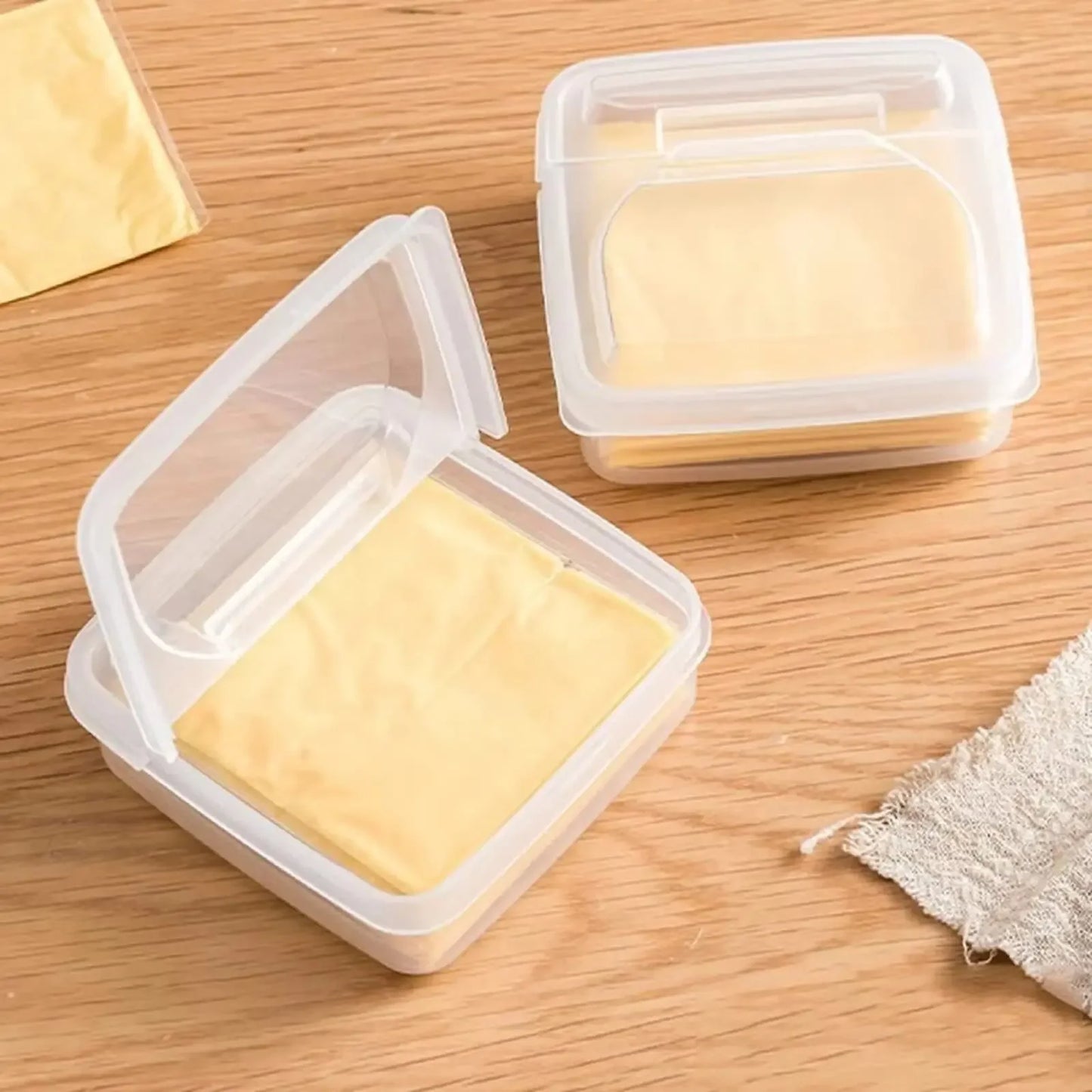 1PC Sliced Cheese Container for Fridge, Clear Plastic Butter Block