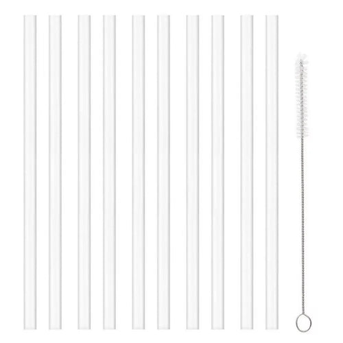 Reusable Straw with Cleaning Brush Plastic Replacement Straw