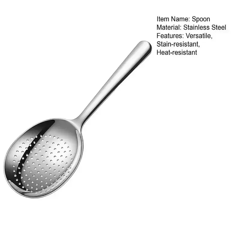 1Pc Stainless Steel Ladles For Serving Soup Rice Serving Spoon Drain