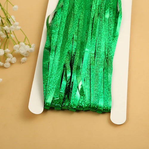 Cheap as a Party Metallic Tinsel Foil Fringe Curtains Backdrop for