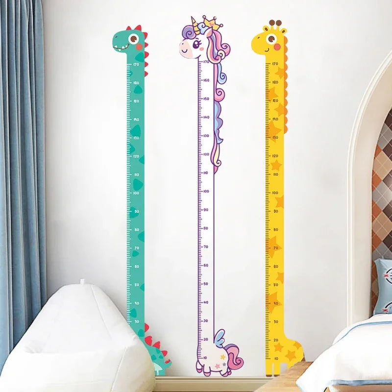 Cute Cartoon Height Sticker Unicorn Dinosaur Giraffe Wall Height