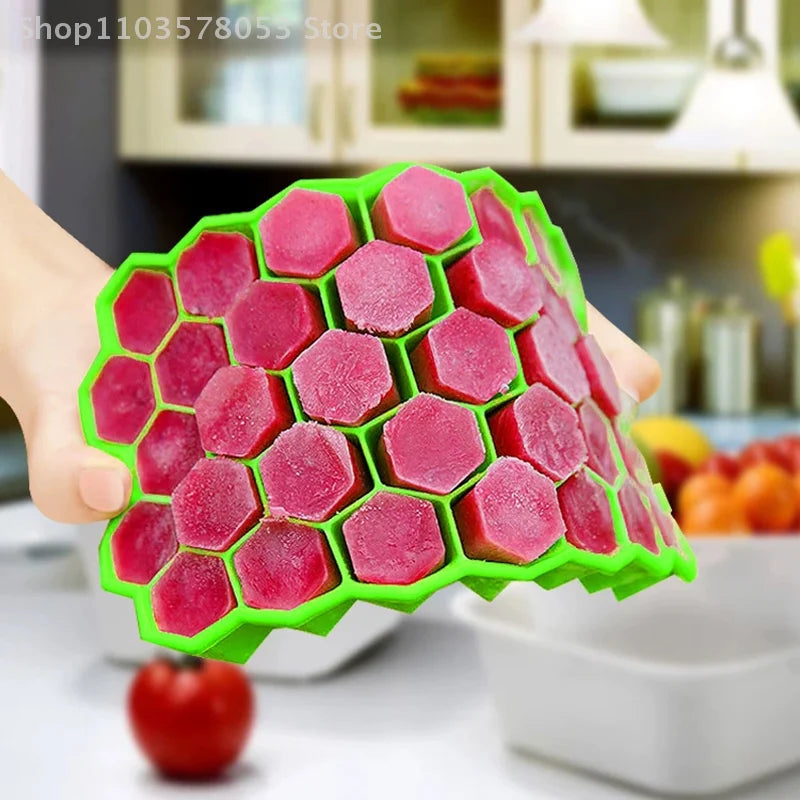 37 Grids Silicone Meatball Mold With Lid Honeycomb Rice Ball Maker