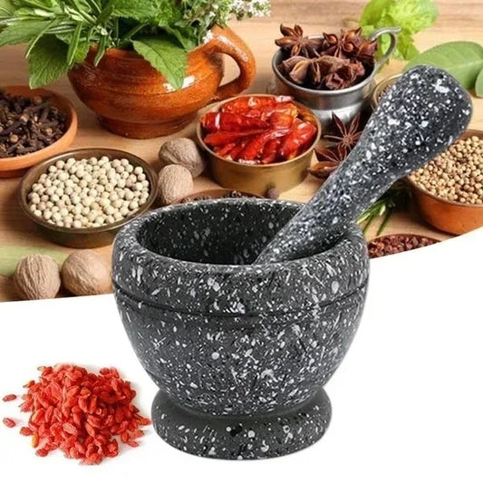 Resin Setmortar and Pestle Garlic Herb Spice Mixing Grinding Crusher