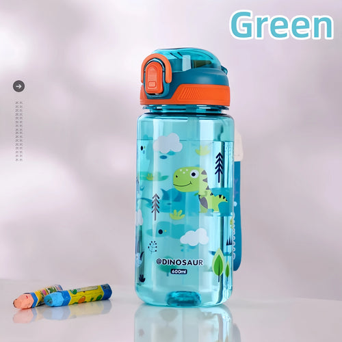 600ml Dinosaur Water Bottle For Kids Water Sippy Cup With Silicone