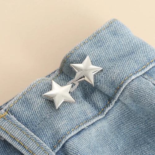 Star Adjustable Jeans Button Clips - Waist Tightener for Pants/Skirts,