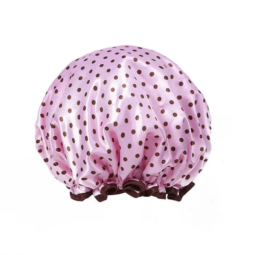 Waterproof Shower Cap for Women – Leopard Print Reusable Bath Hat to