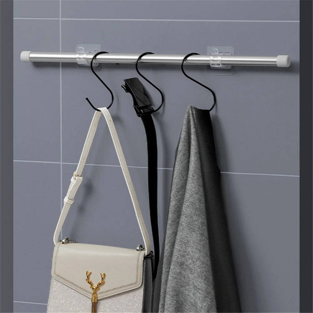 Set of 2/4/8 Self Adhesive Hooks Punch-free Curtain Rod Clip Hook