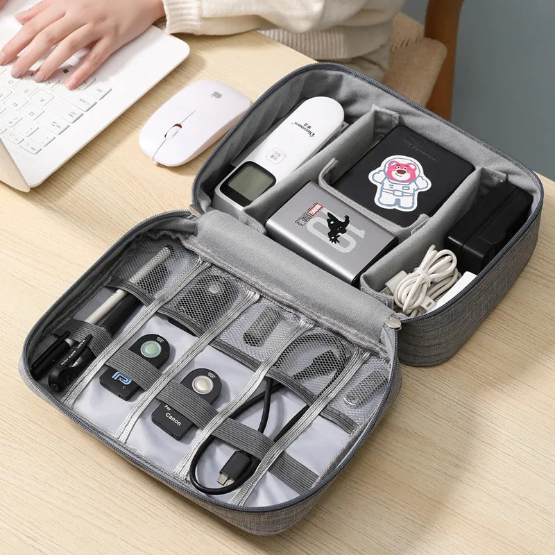 Cable Storage Bag Waterproof Digital Electronic Organizer Portable USB