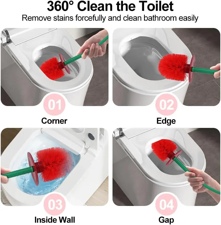 Cherry Toilet Brush Long Handle Soft Hair Cleaning Brush Toilet Brush
