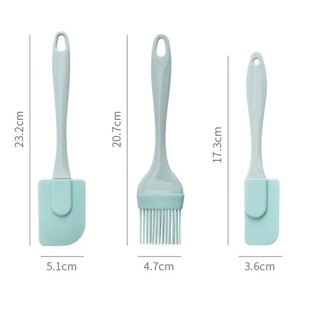 3Pcs Cream Scraper DIY Bread Cake Butter Spatula Mixer Oil Brushs