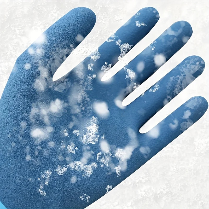 1 pair of men's cold and waterproof winter work gloves, warm and