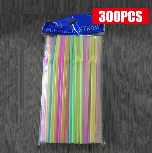 50-1000Pcs Drinking Straws Colorful & Black rietjes Flexible Wedding