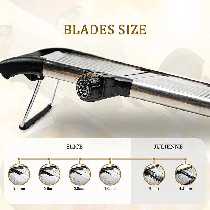 LMETJMA Adjustable Mandoline Slicer Stainless Steel Vegetable Slicer