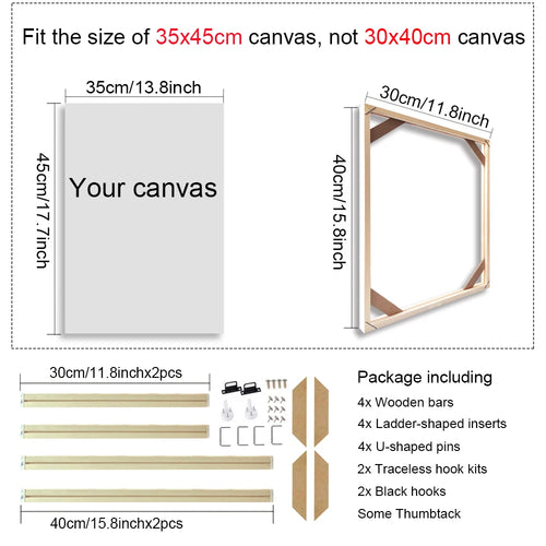 30x40 40x50 60x90cm Canvas Frame Wooden Frames Wooden Photo Oil