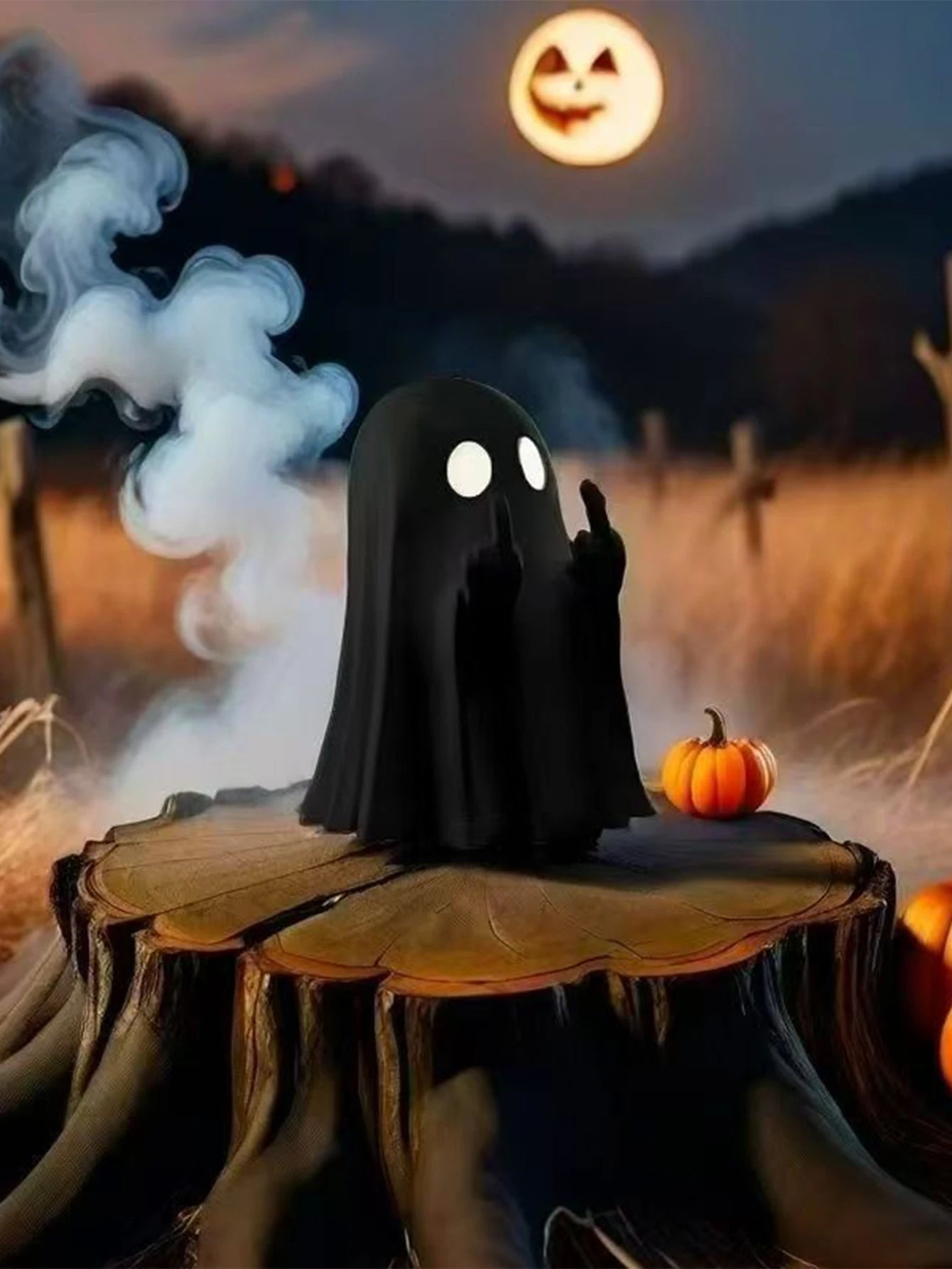 1pc middle finger ghost statue, 7.5cm terrifying ghost decoration,