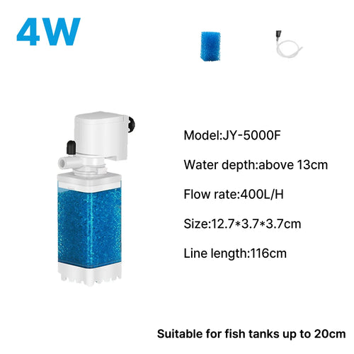 Aquarium Filter Pump Fish Tank Submersible Silent Air Oxygen Aerator