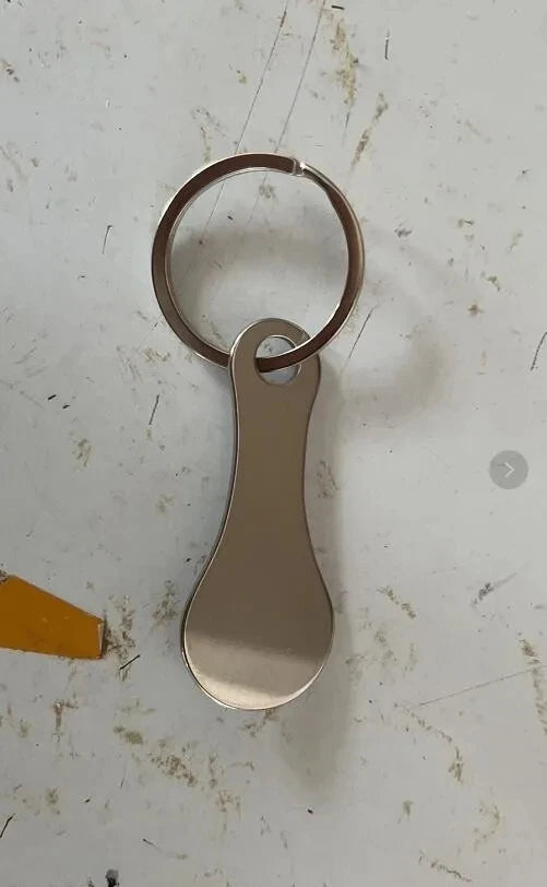 Shopping Cart Token Stainless Steel Hard Portable Key Ring Metallic