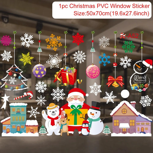 Christmas Window Stickers Merry Christmas Decorations for Home 2025