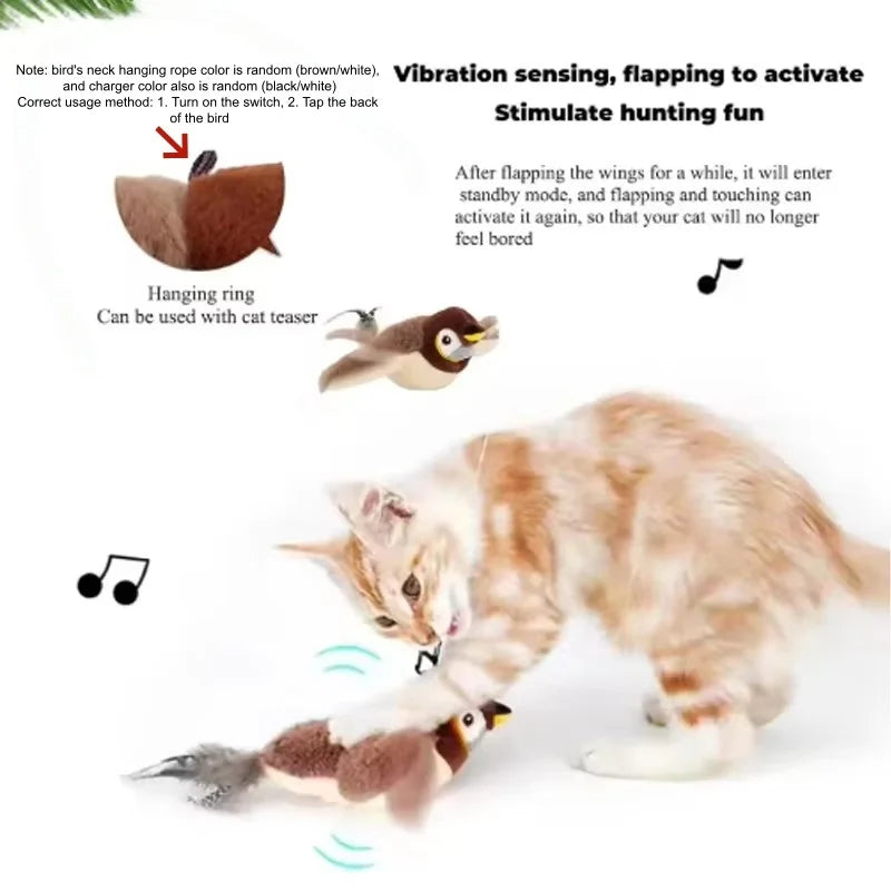 New Simulated Bird Cat Toy Interactive Toys Dog Rechargeable Chirping