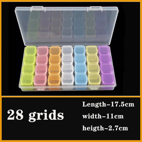 Transparent Plastic box Screw Compartment Box Jewelry Earring Display
