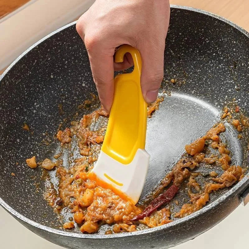 Cleaning Spatula Kitchen Scraper Soft Blade Scraper Brush Dirty Pan