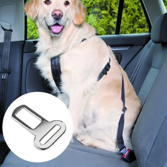 Pet Seat Belt Adapters - Car Metal Clips for Pet Leashes, Compatible