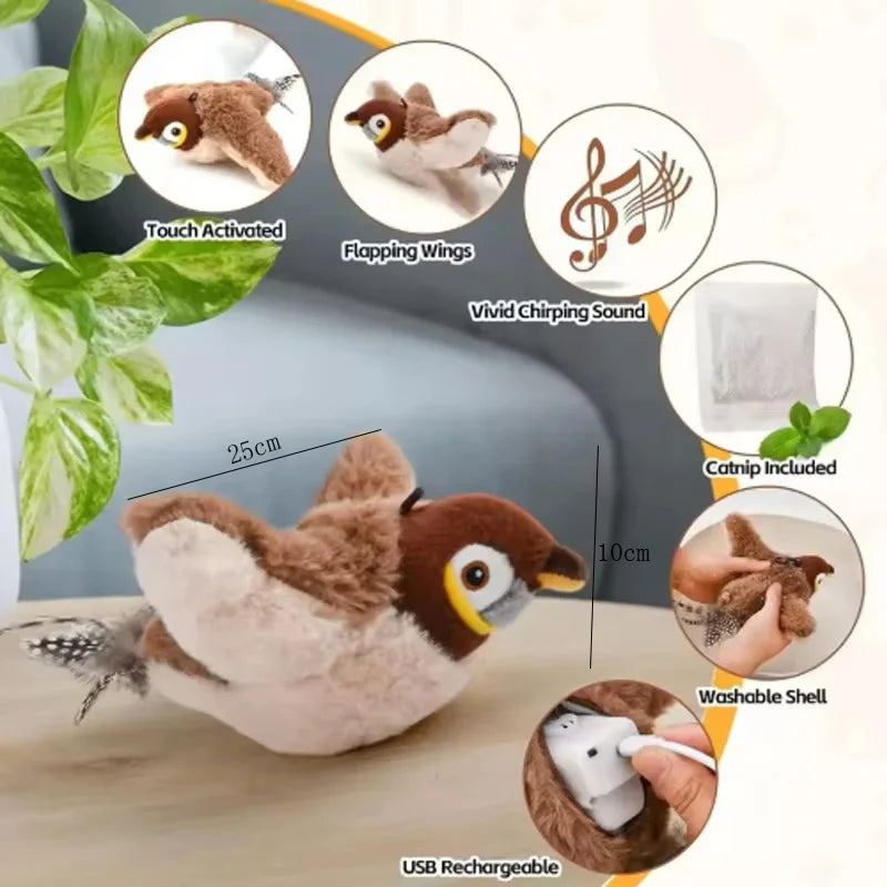 Hot Simulated Bird Cat Toy Interactive Toys Dog Rechargeable Chirping