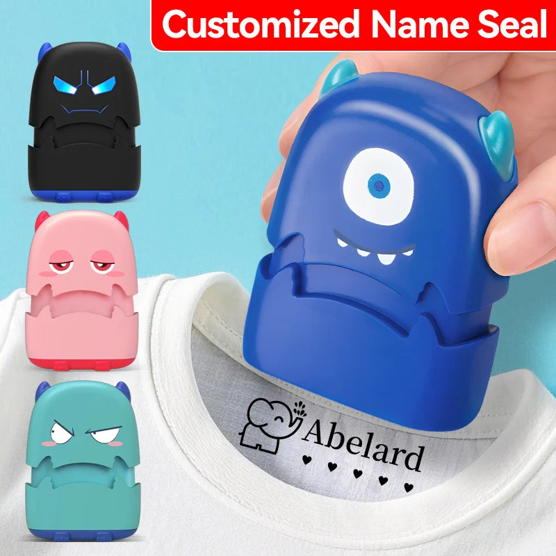 Custom Cartoon Baby Name Stamp Kit - Reusable for Cotton/Modal Clothes